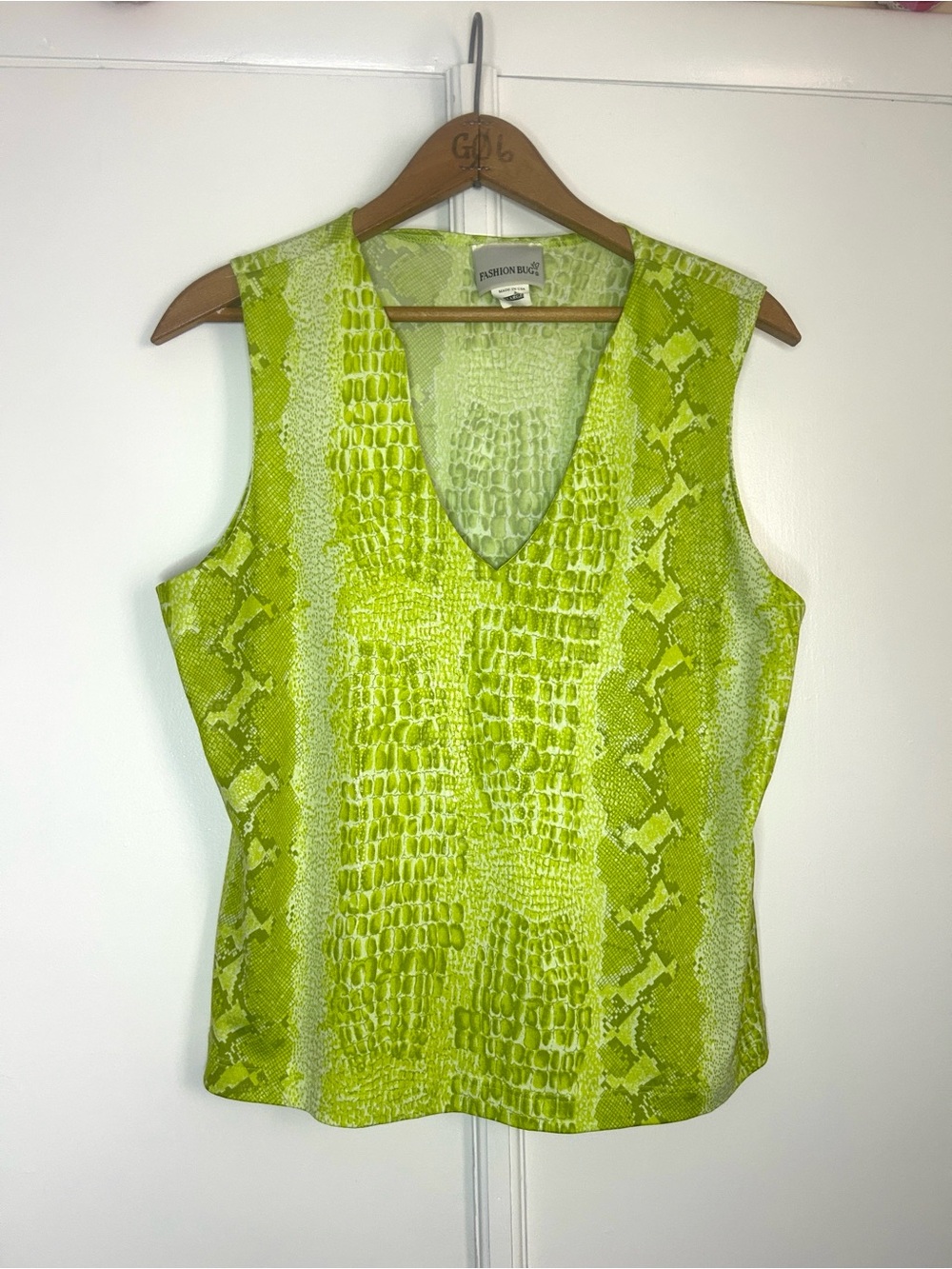 Fashion Bug Y2K Lime Green Snake Tank